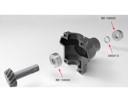 Heavy Duty CNC Aluminum Outer Diff Case Black Revo photo