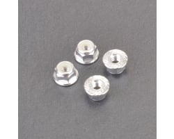 M4 Alloy Serrated Nyloc Nuts - Silver - 4pcs photo