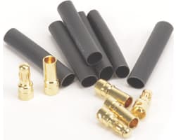 3.5mm Gold Banana Bullets M/F 3prs + Shrink Tube photo