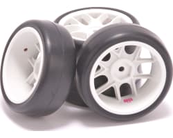 Ride 1/10 Belted TR09 Slick Tyres 10 Spoke - White  photo