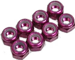 SPEED PACK - M3 Nyloc Nut - Purple Aluminum pk8 photo