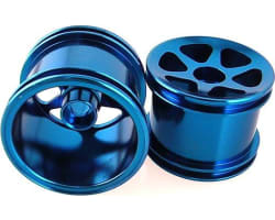 Losi Mini-T 1.0 Aluminum Blue Front 6-Spoke Star Wheels photo