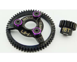 Steel Pinion and Spur Gear Set (18t/56t 32p)(Purple) - TRA photo