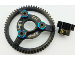 Steel Pinion and Spur Gear Set (18t/58t 32p)(Blue) - TRA photo