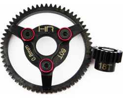 Steel Pinion and Spur Gear Set (18t/60t 32p)(Red) - TRA photo