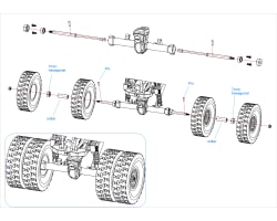 Dually Wheels Steel Drive Rear Axles Ax 24 SCX24 photo