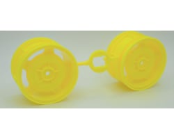 Rear Buggy Wheels: Tt-02b Fluorescent Yellow (2 Pieces) photo
