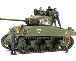 1/35 Wwii M4a2 Sherman Tank & Crew Plastic Model Kit photo