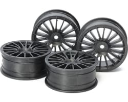 RC 24mm Med Narrow 18Sp Wheels - Black Offset 0 (Hard) 4 pieces photo