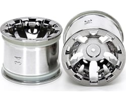 T3-01 Wheels for Rear Wide Pin Spike Tires Chrome Plated 2 Piece photo