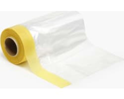 Masking Tape W/Plastic Sheeting 150mm Roll X1 photo