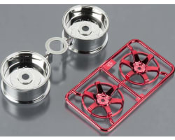 Red-Plated 2-Piece 6-Spoke Wheels 26mm Offset +6 photo