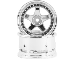 Drift Element 5 Spoke Drift Wheels (Triple Chrome w/Gold Rivets) photo