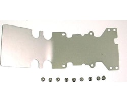 TRA T-Maxx Silver Aluminum 3mm Rear Skid Plate photo