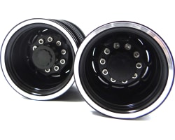 Black Aluminum 1/14 Tamiya Tractor Rear Wheels photo