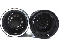 Black Aluminum 1/14 Tamiya Tractor Rear Wheels photo