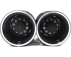 Black Aluminum 1/14 Tamiya Tractor Rear Wheels photo