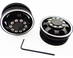 Black Aluminum 1/14 Tamiya Tractor Front Wheels photo