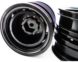 Black Aluminum 1/14 Tamiya Tractor Rear Wheels photo