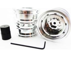 Silver Aluminum 1/14 Tamiya Tractor Rear Wheels photo