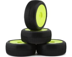 402 1/8 Buggy Pre-Glued Tire Set (Yellow) (4) (Ultra Soft) photo