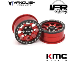 1.9 Aluminum KM237 Riot Beadlock Wheels Red photo