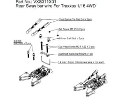 Full Sway Bar Kit Includes Front and Rear - 1/16 TRA 1/16 Re photo
