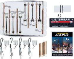HO Scale Value Pack - Double Lamp & Wooden Pole photo