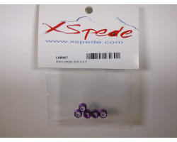 M4 Aluminum Locknuts with Nylon Inserts (5)(Purple) photo