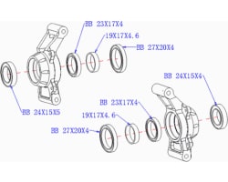 Aluminum Bearing Rear Hubs Stub Axle Carriers Tra photo