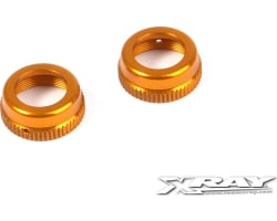 XRAY T4 Alum. Shock Cap Nut with Vent Hole - Orange (2) photo