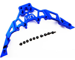 Aluminum Front Upper Chassis Bulkhead Clip (Blue) - Axial Yeti photo