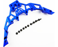 Aluminum Front Upper Chassis Bulkhead Clip (Blue) - Axial Yeti photo