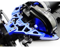 Aluminum Front Upper Chassis Bulkhead Clip (Blue) - Axial Yeti photo