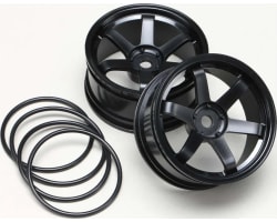 6-Spoke Drift Wheels (Black) (2) (5mm Offset) photo