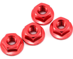 4mm Aluminum Serrated Flanged Nut (Red) (4) photo