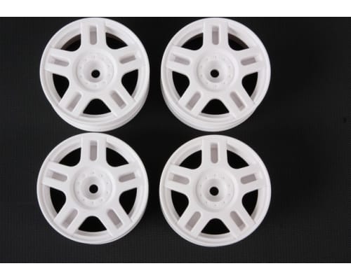 RC White Split 5-Spoke Wheels - 26mm Width/+2 Offset (4 Pieces) photo