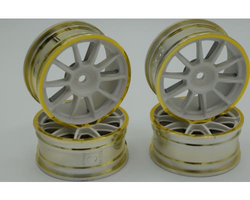 24MM 10-SPOKE Wheels - (4) White/Gold Rims/0 photo