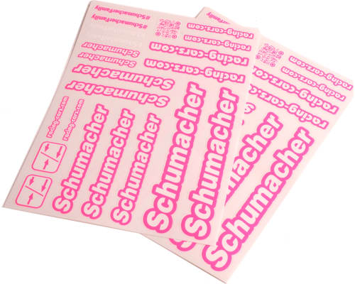 Schumacher Decal Sheet - Neon Pink - Pk2 photo