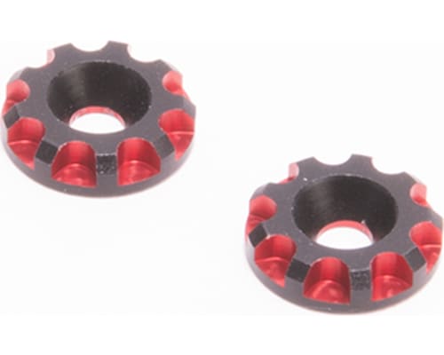 Aluminium Wing Washers 11.5mm - Black/Red (Pr) photo