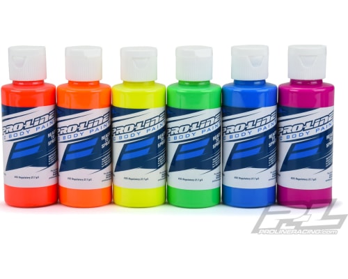 Fluorescent Colors RC Body Airbrush Paint Set 6 Pack 2oz photo