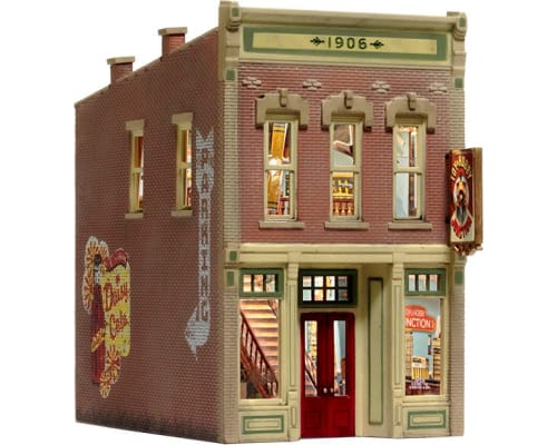 N Scale Toy & Hobby Shop model train set building photo