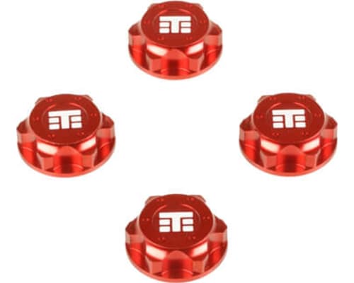 Wheel Nuts (T Logo 17mm serrated red ano M12x1.0 4 pieces) photo