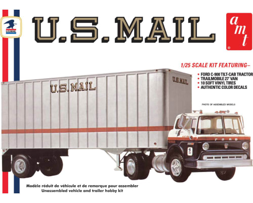 F0RD C900 US Mail Truck w/USPS Trailer 1:25 photo