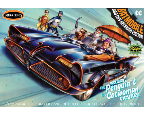 1/25 1966 Batmobile w/Catwoman & Penguin Figures Plastic Model K photo