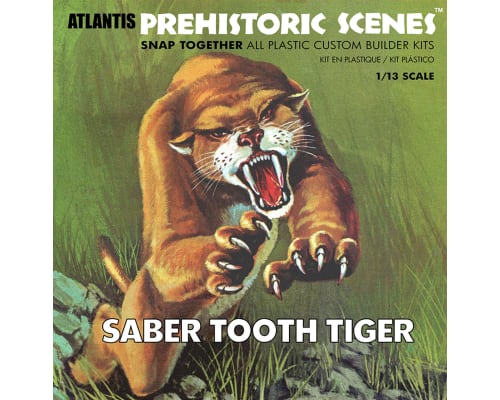 1/13 Prehistoric Scenes Saber Tooth Tiger Plastic Model Kit photo