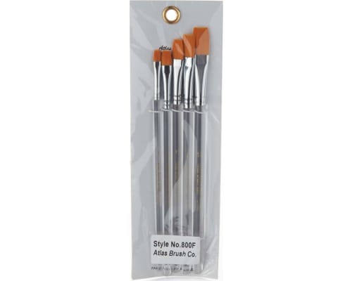 discontinued Atlas Brush Taklon 5pc Flat Set photo