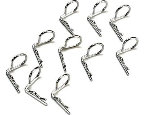 Silver bent Body Clips 17.5mm long 1mm wire (10) photo