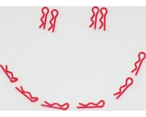 Red Body Clips 16mm long 1mm wire (10) photo