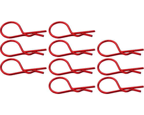 Red bent Body Clips 28mm long 1.2mm wire (10) photo